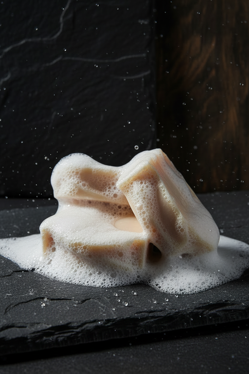 Masculine Frankincense Bar Soap with Bubbles