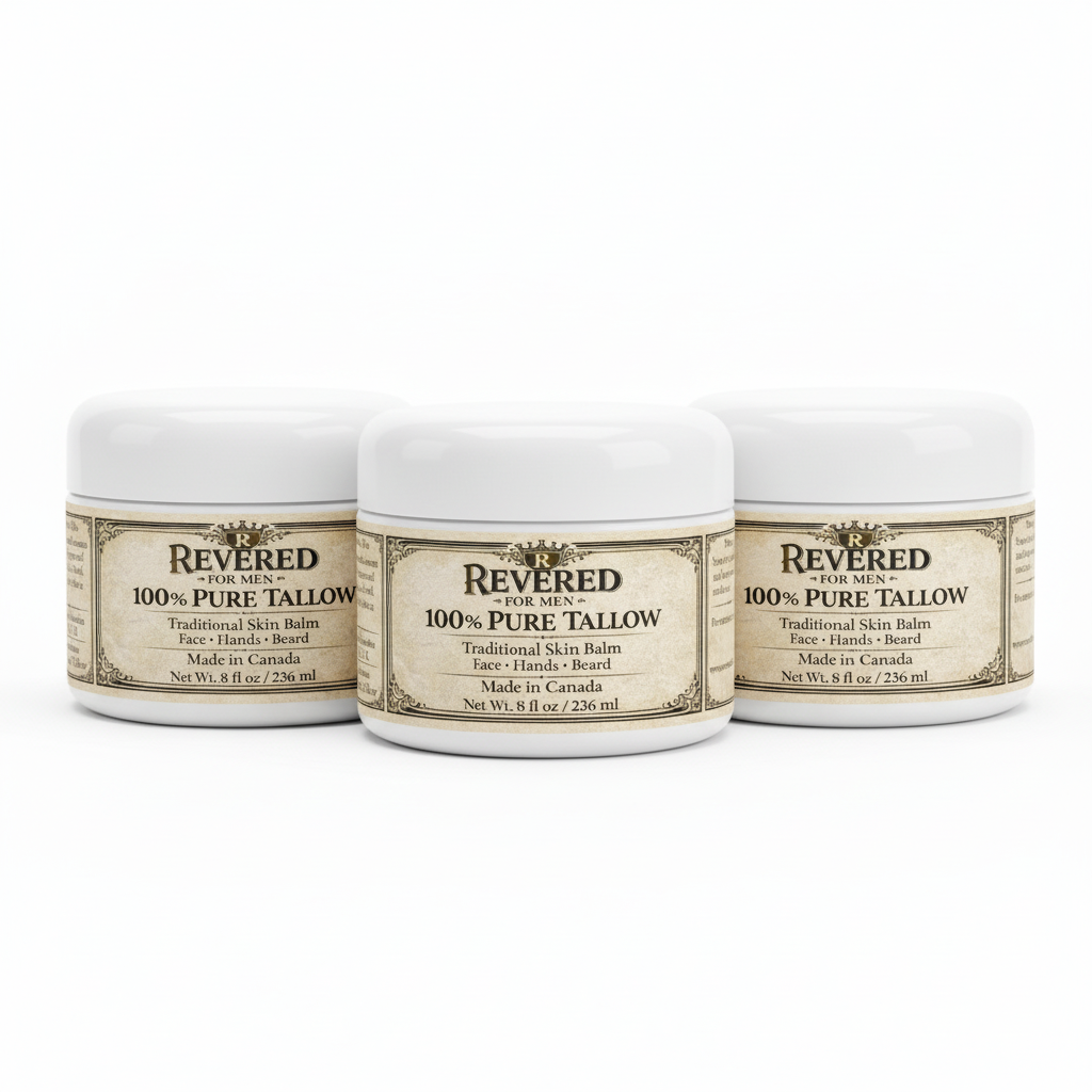 Three jars of tallow balm