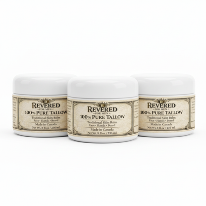 Three jars of tallow balm