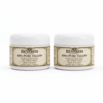 Two jars of tallow balm