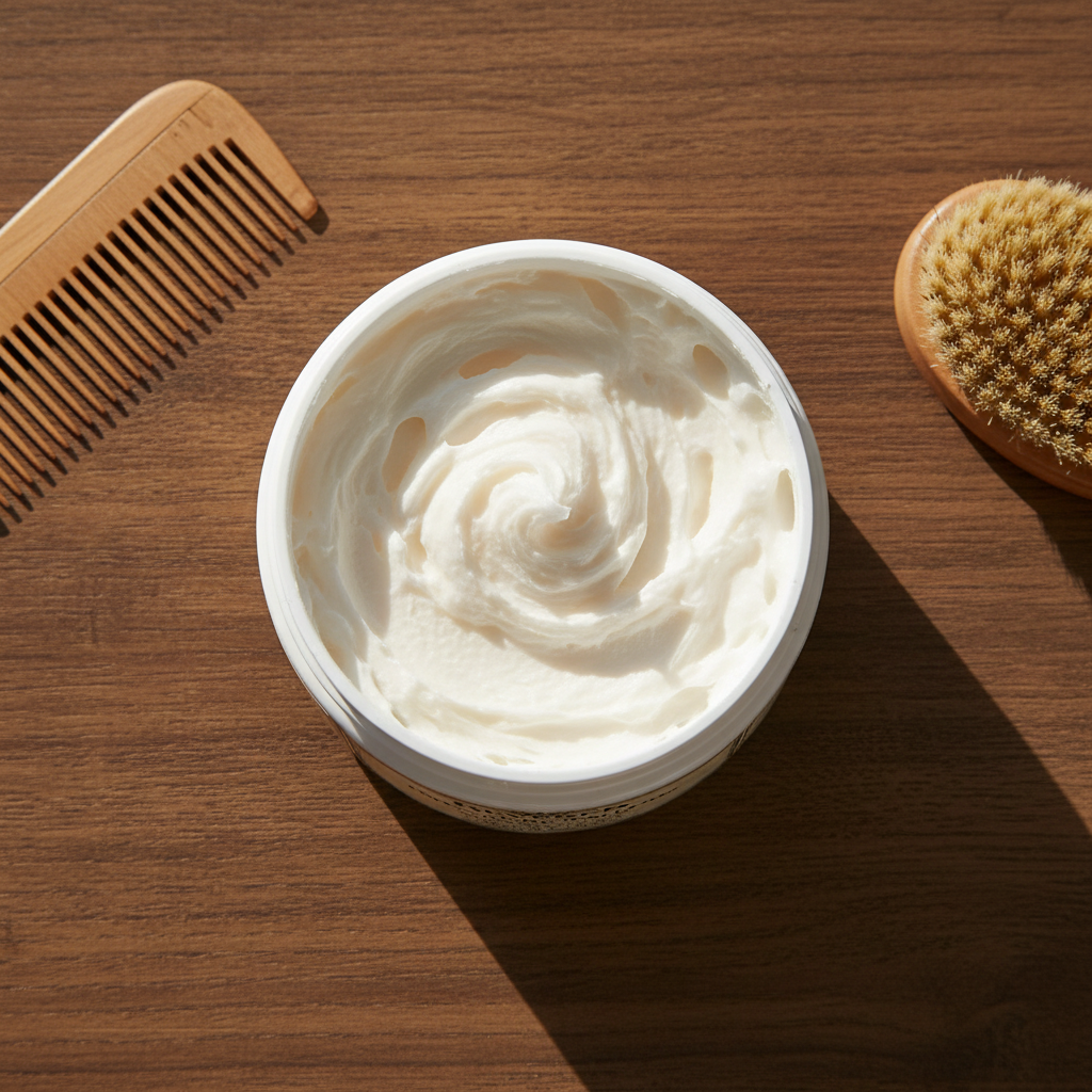 Open jar showing whipped texture of 100% pure beef tallow